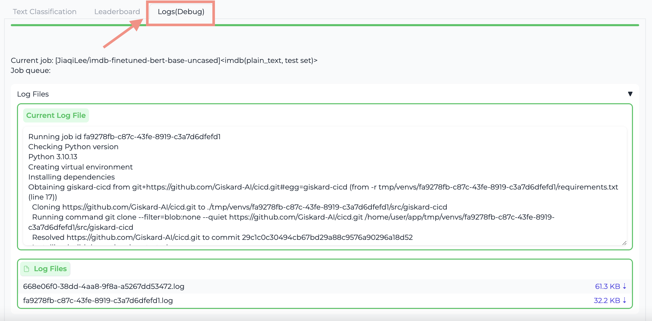 Check logs